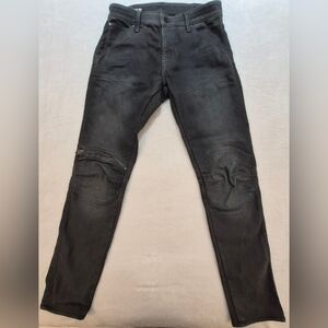 G Star Raw 5620 3D Zip Knee Skinny Jeans Mens 31x32 Gray Moto Denim Pants